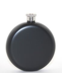Paslanmaz Çelik Yuvarlak 5 Oz Tekli Matara Siyah Renk