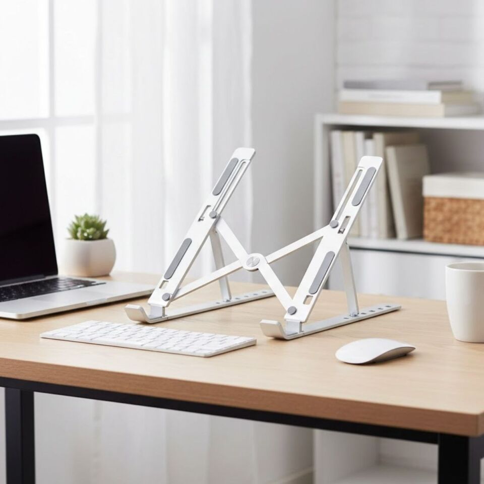 AD Plastik Katlanır Tablet Standı – Ayarlanabilir Açılı, Taşınabilir Masaüstü Telefon ve Tablet Tutucu Stand