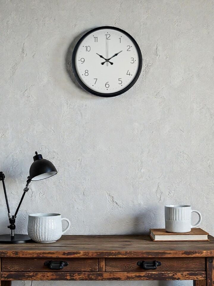 36 Cm Siyah Dekoratif Duvar Saati