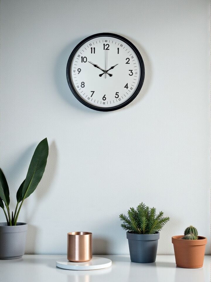 36 Cm Siyah Dekoratif Duvar Saati