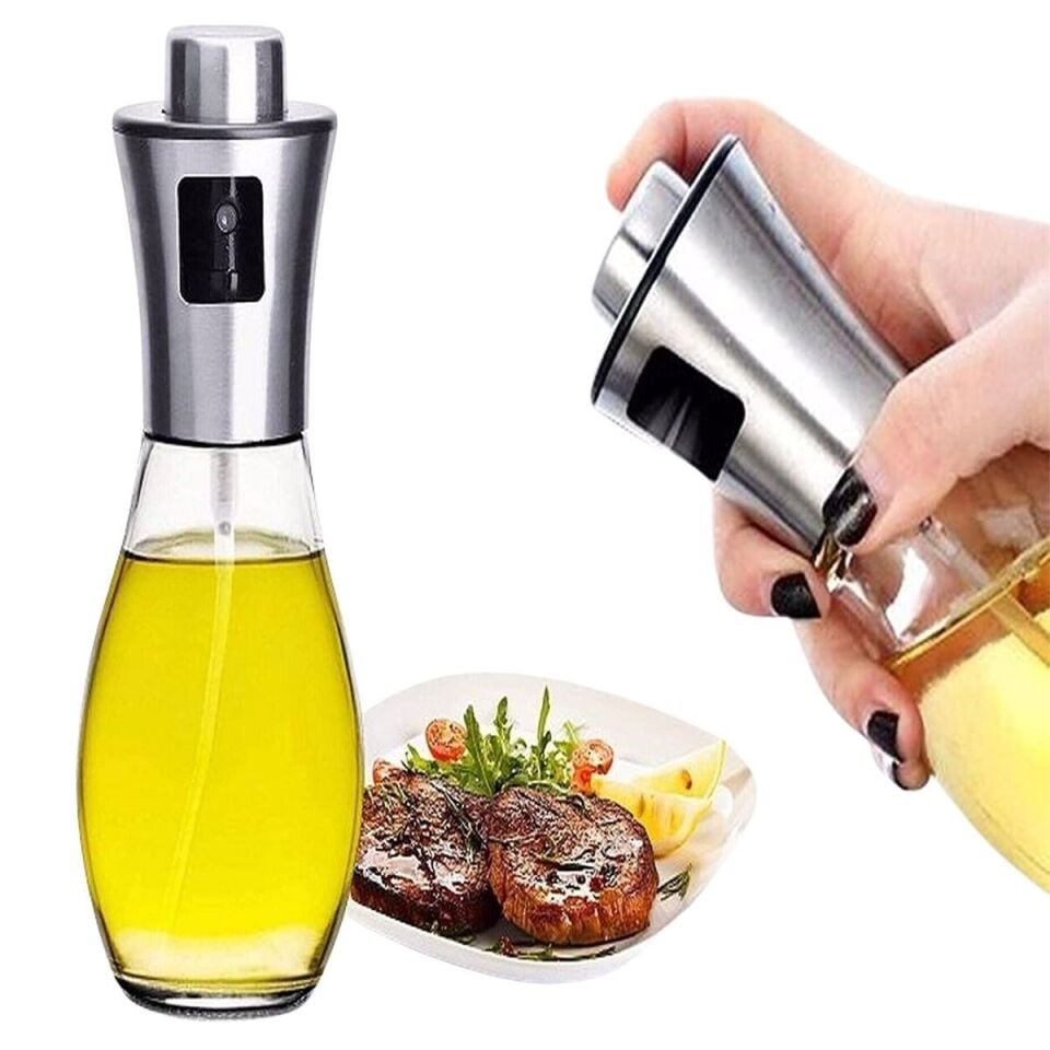 AD Çok Amaçlı Spreyli Sızdırmaz Cam Şişe Yağdanlık Limon Sirke Sos Püskürtücü Dağıtıcı Sprey
