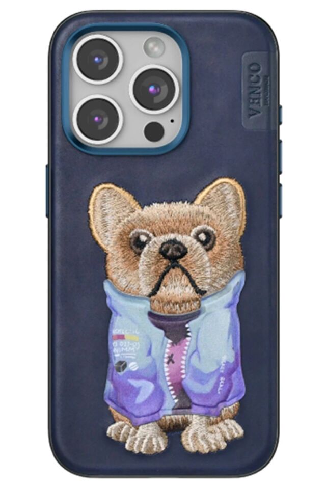 Mey İthalat®  iPhone 15 Pro Max Cute Desenli Kapak - Lacivert