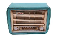 Dekoratif Metal Radyo Kumbaralı Vintage Hediyelik (1666) (491491)