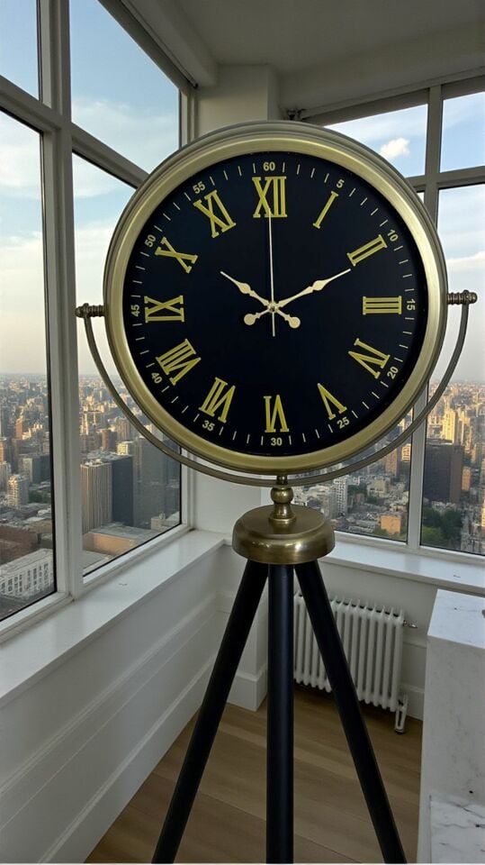 Vintage Roma Rakamlı Modern Tripod Ayaklı Saat