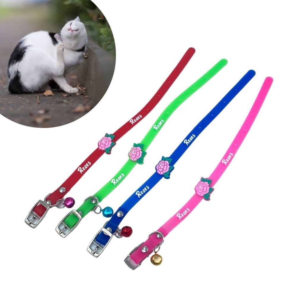 ADÇıngıraklı Zilli Sevimli Renkli Slikon Kedi Köpek Boyun Tasması