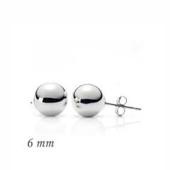 925 Ayar Gümüş Top Küpe - 6 mm (EA1160219) (491491)