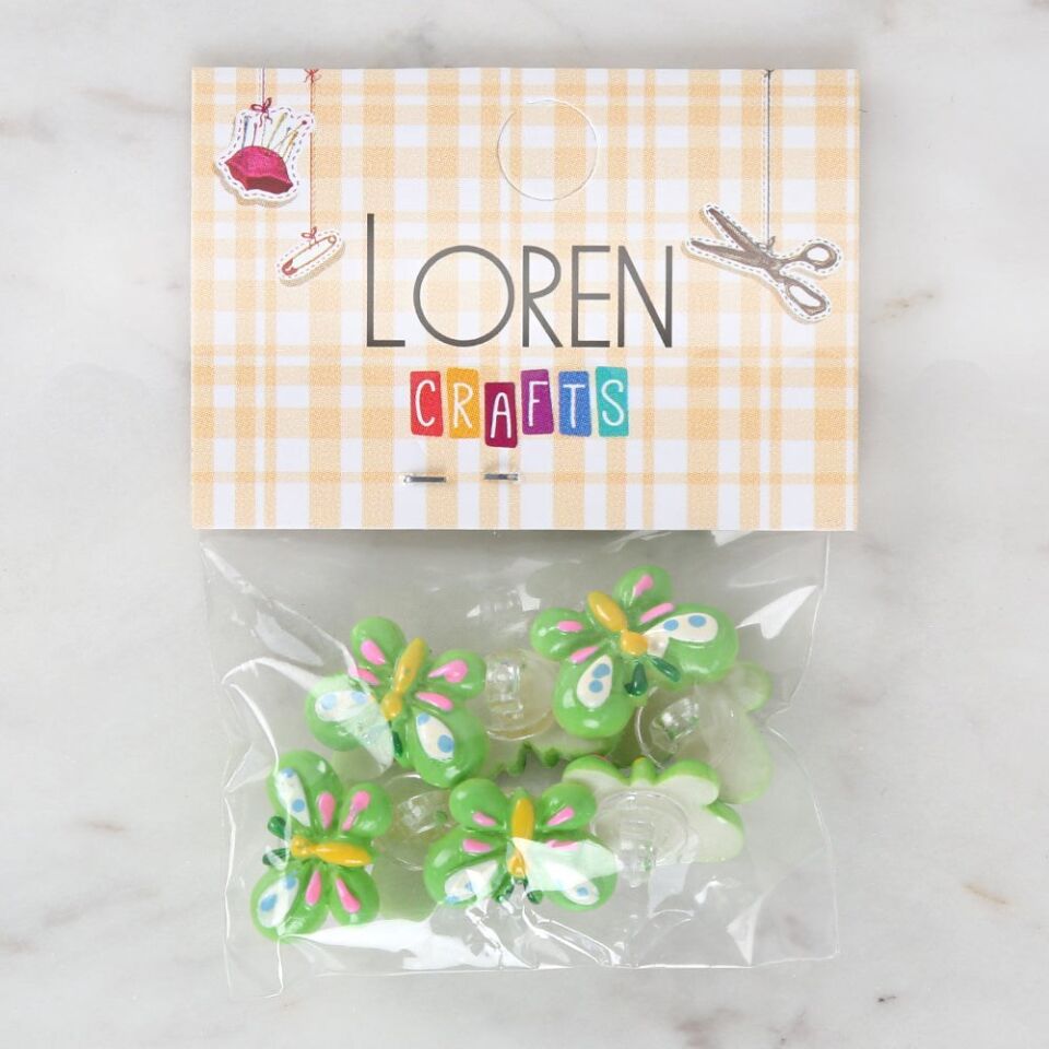Loren Crafts Yeşil 8'li Düğme - 3019