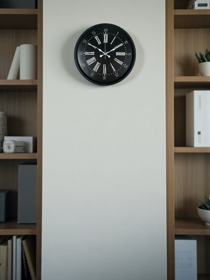 36 Cm Siyah Dekoratif Duvar Saati