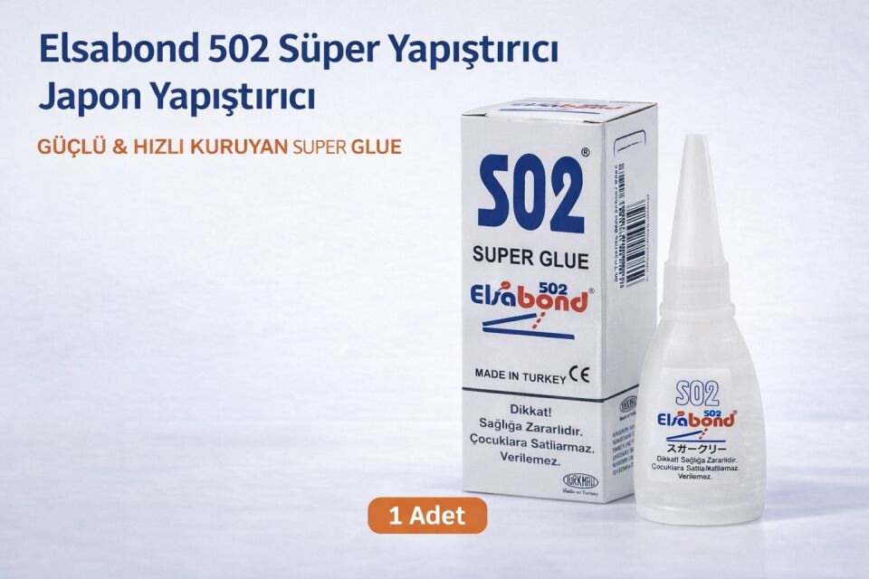 Elsabond 502 Süper Yapıştırıcı Japon Yapıştırıcı 20g Güçlü Hızlı Kuruyan Super Glue 1 Adet