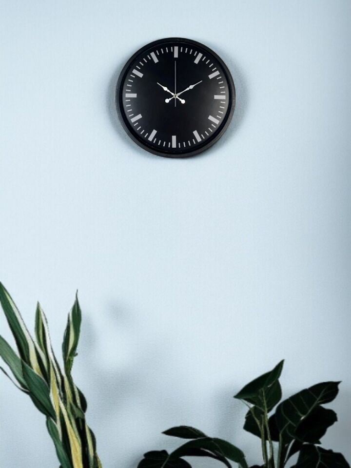 36 Cm Siyah Dekoaratif Duvar Saati