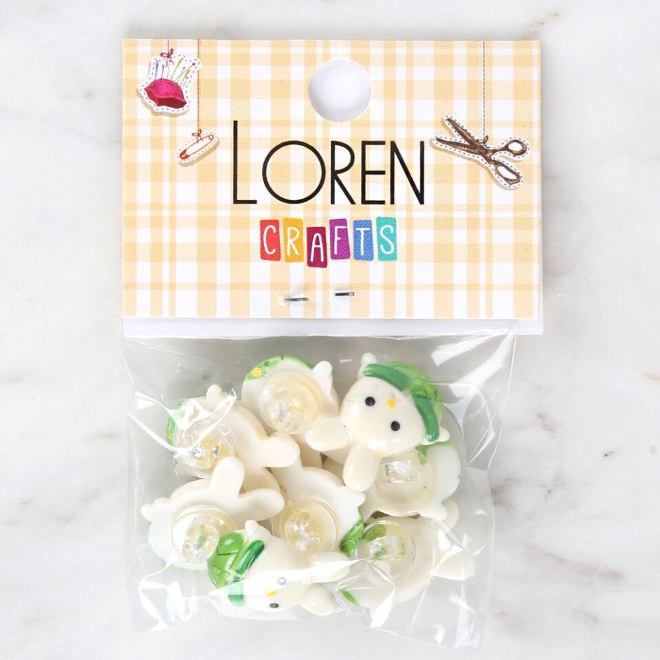 Loren Crafts Yeşil 8'li Düğme - 3031