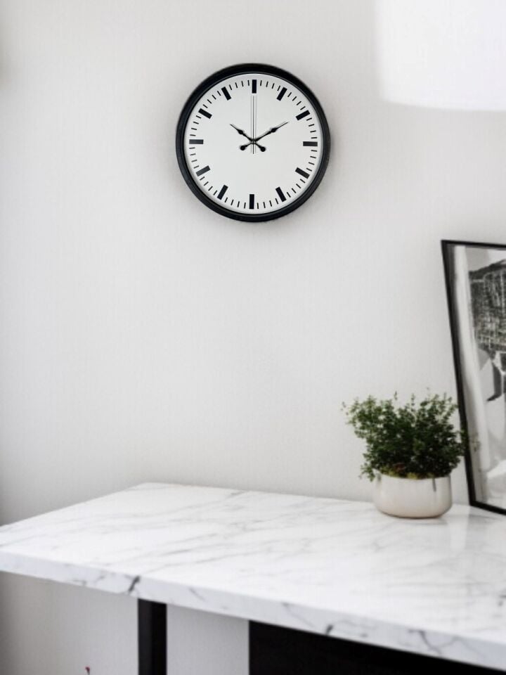 36 Cm Siyah Sade Standart Duvar Saati