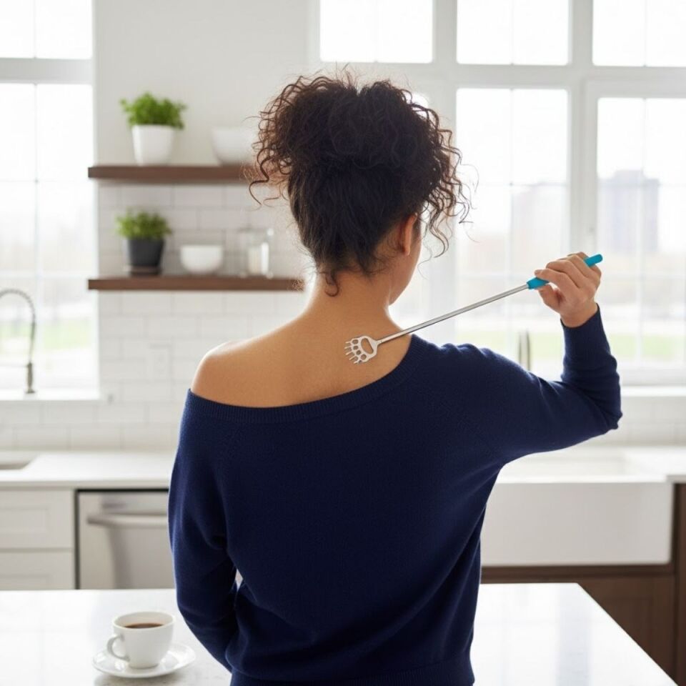 AD Pratik Kolay Teleskopik Metal Sırt Kaşıma Kaşağı Aleti Aparatı