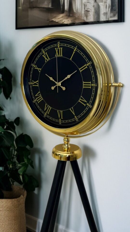 İhtişam Gold Tripod Ayaklı Saat