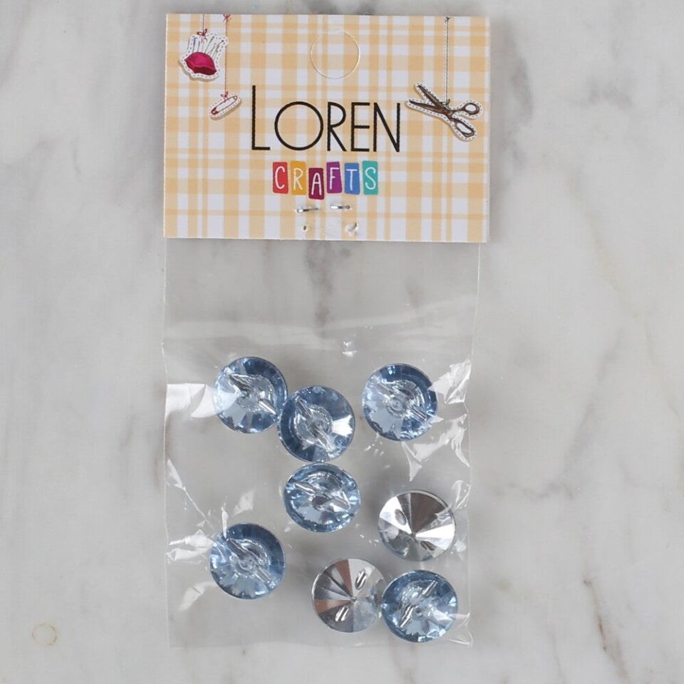Loren Crafts açık mavi 8 li düğme - 197
