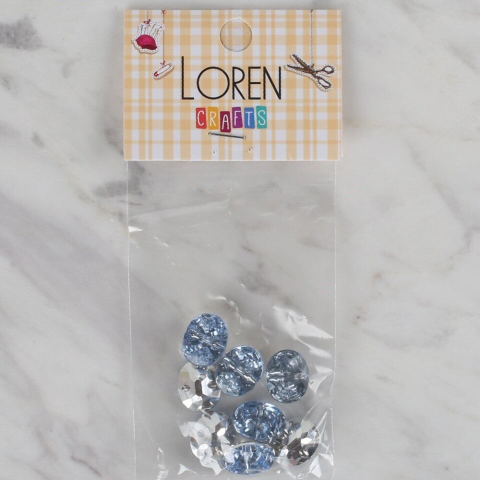 Loren Crafts açık mavi 8 li düğme - 233