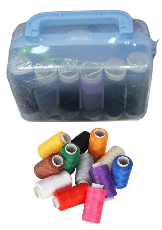 İplik Set Kare Plastik Dikiş Seti (Renk Stok Durumuna Göre)