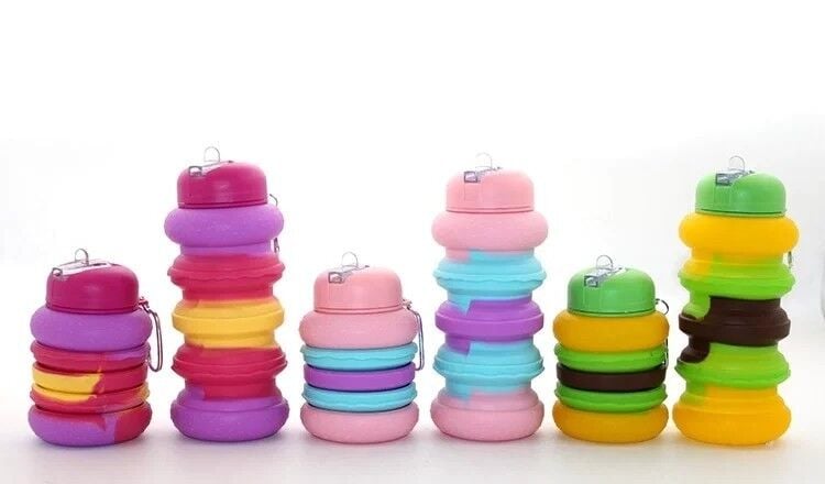 Katlanabilir Portatif Silikon Su Şişesi 500 Ml