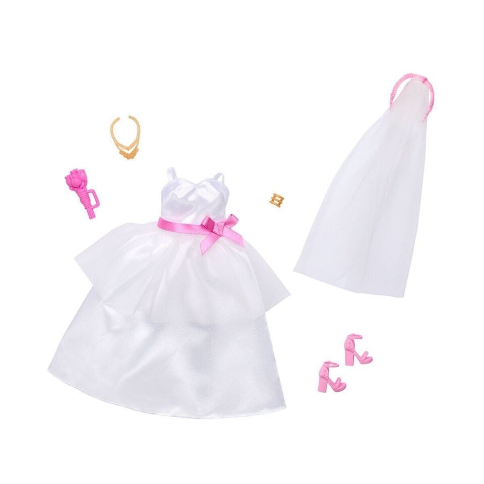 HWV76 Barbie + Ken Fashion - Gelin Aksesuarları (Bebekler ürüne dahil değildir.)