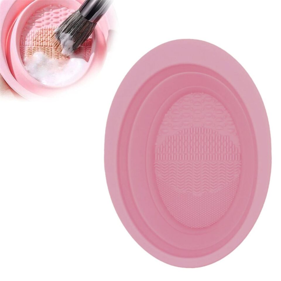 AD Katlanabilir Silikon Makyaj Fırça Temizleme Matı Makyaj Aleti Yıkama Pedi Kurutma Standı