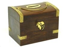 Kumbara Kilitli Ahşap Kutu Kumbara Hediyelik (Knm-H0072) (491491)
