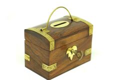 Kumbara Kilitli Ahşap Kutu Kumbara Hediyelik (Knm-H0071) (491491)