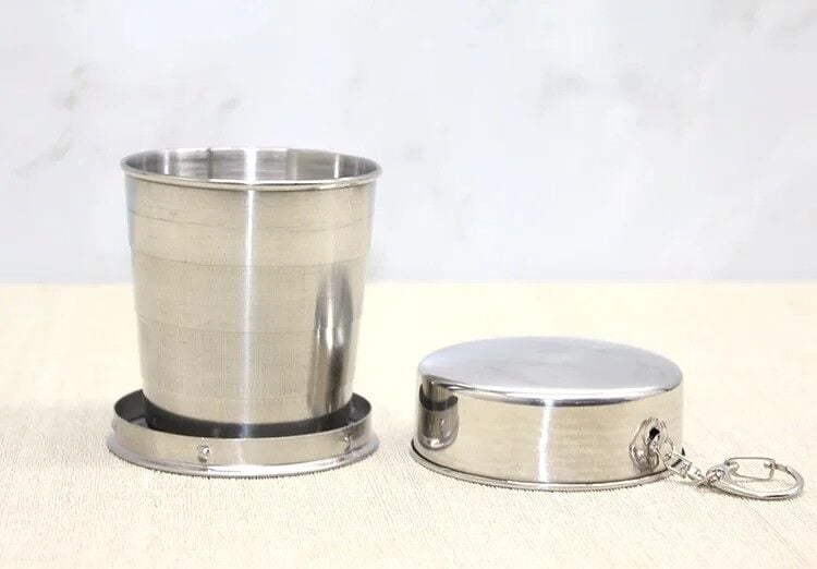 Katlanabilir Tekli Paslanmaz Çelik Shot Bardak