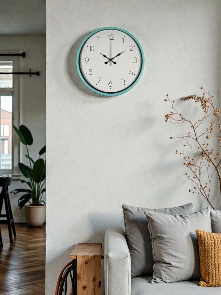 36 Cm Turkuaz Standart Duvar Saati