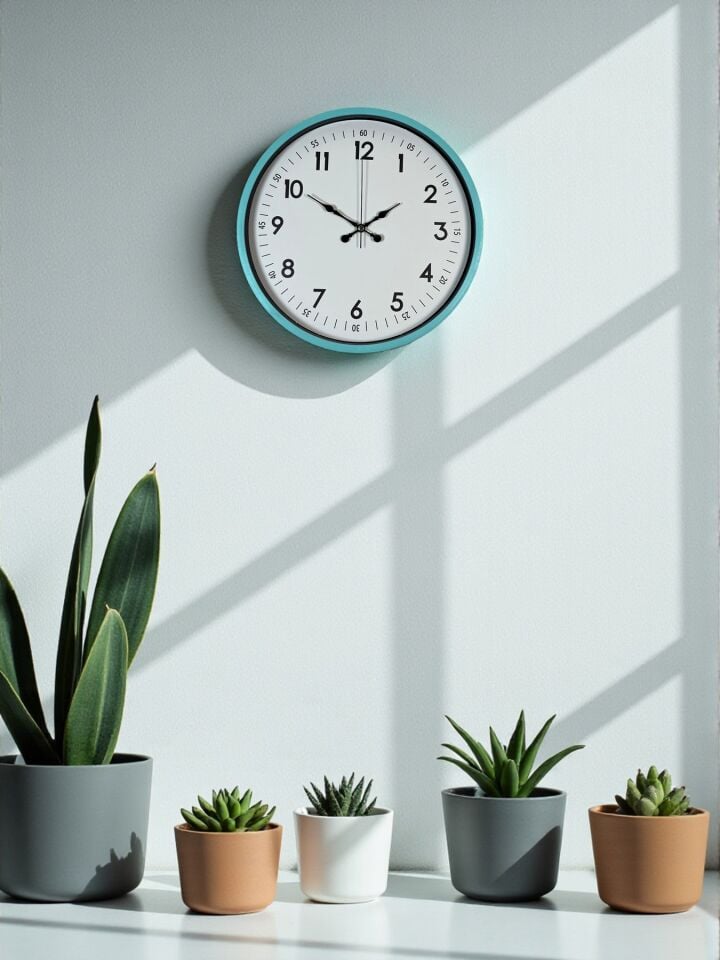 36 Cm Turkuaz Dekoratif Duvar Saati