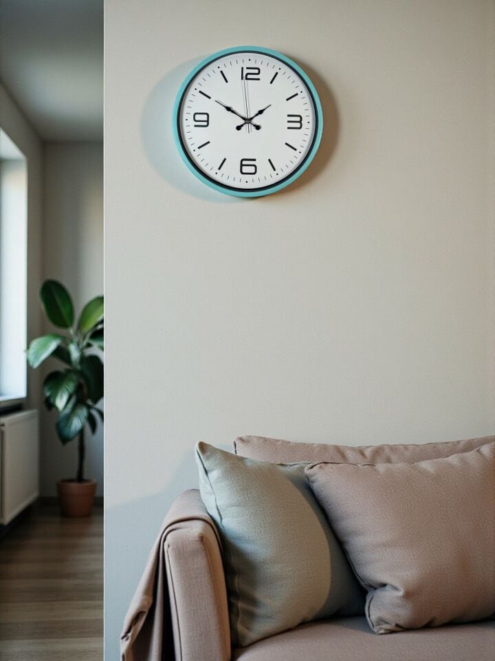 36 Cm Turkuaz Dekoratif Duvar Saati