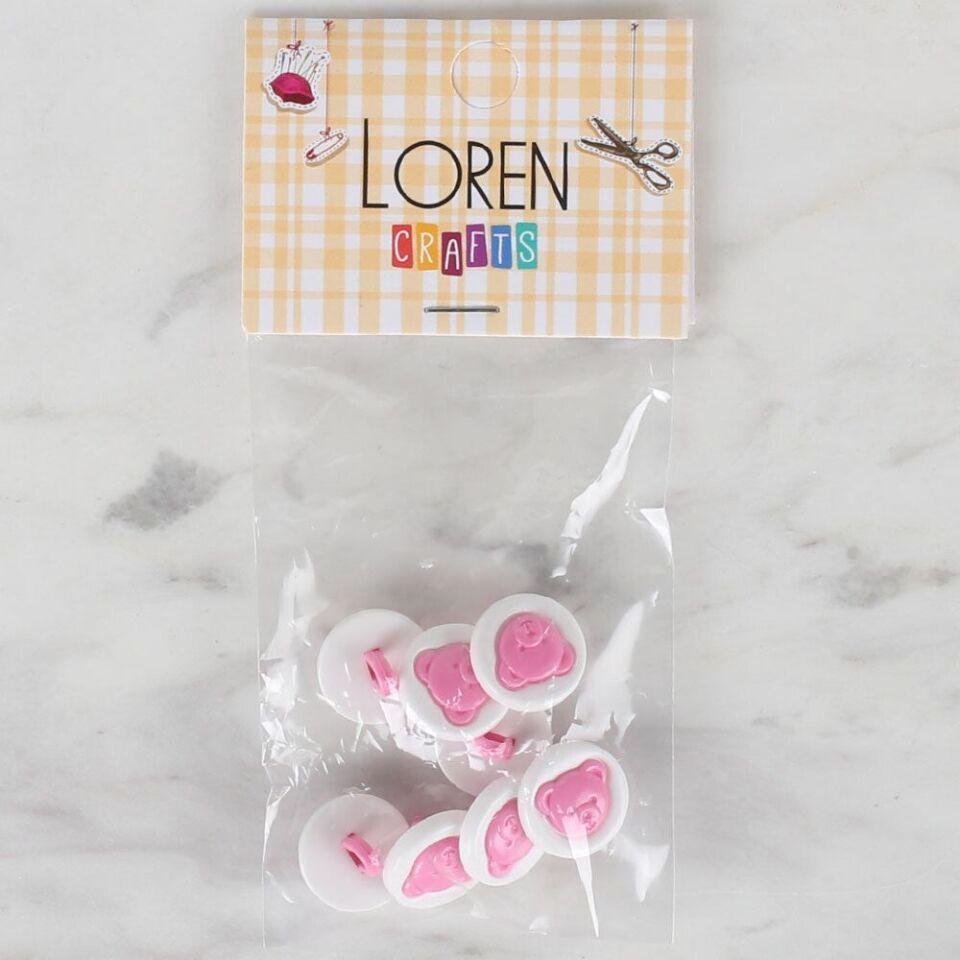Loren Crafts 8 li Pembe Düğme - 625