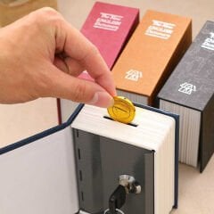 Kitap Şeklinde Mini Boy Kilitli Kasa ve Kumbara (491491)