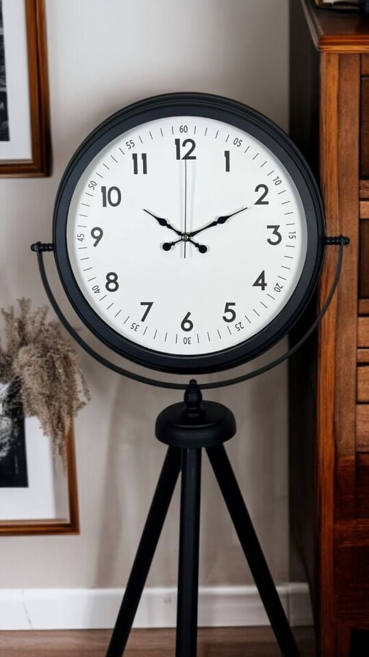 Eskitme Tripod Ayaklı Dekoratif Saat