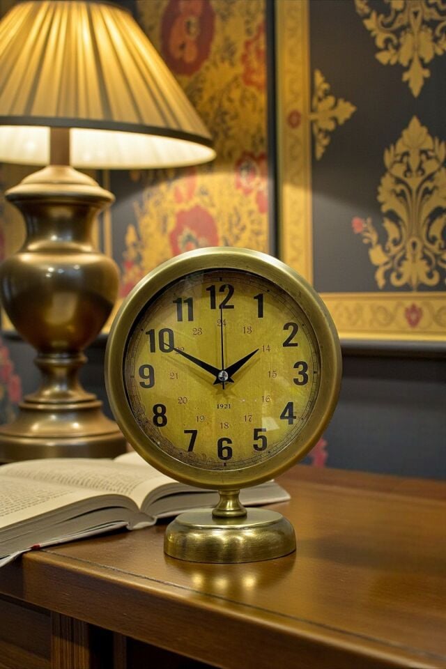 Vintage Elite 25 x 20 Eskitme Metal Masa Saati