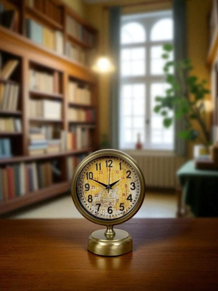 Antique Touch 25x20 Eskitme Metal Masa Saati