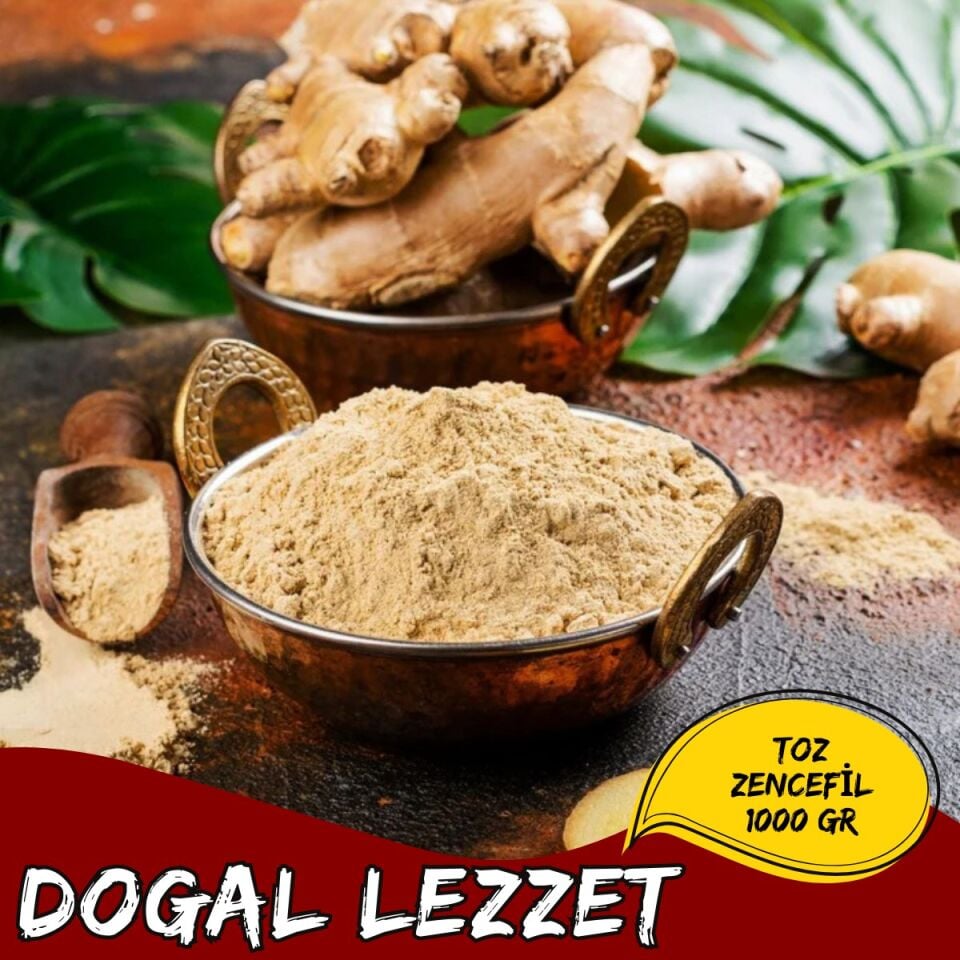 Mey İthalat® Toz Zencefil Doğal Öğütülmüş Zencefil Baharatı Tatlı İçecek ve Yemekler İçin 1000 GR
