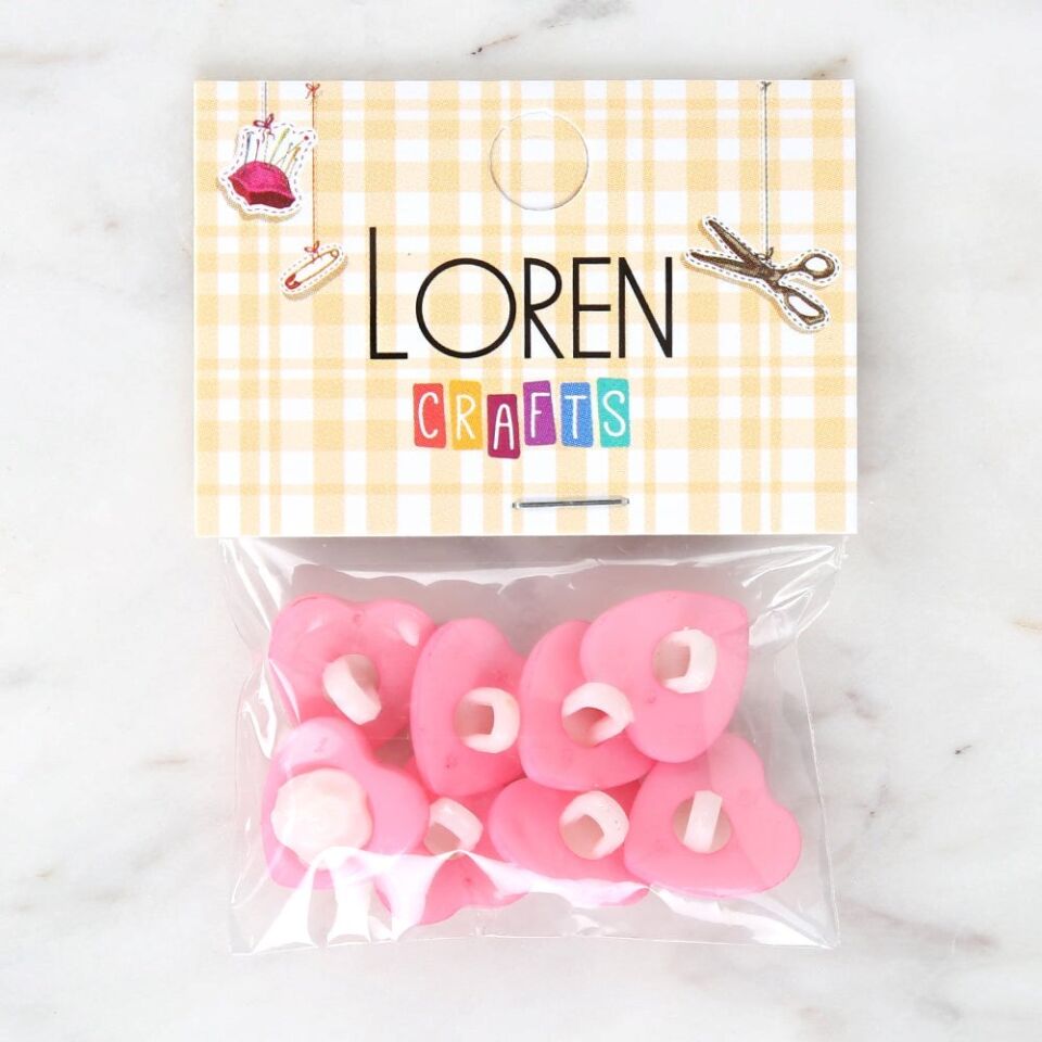 Loren Crafts Pembe 8'li Düğme - 3048