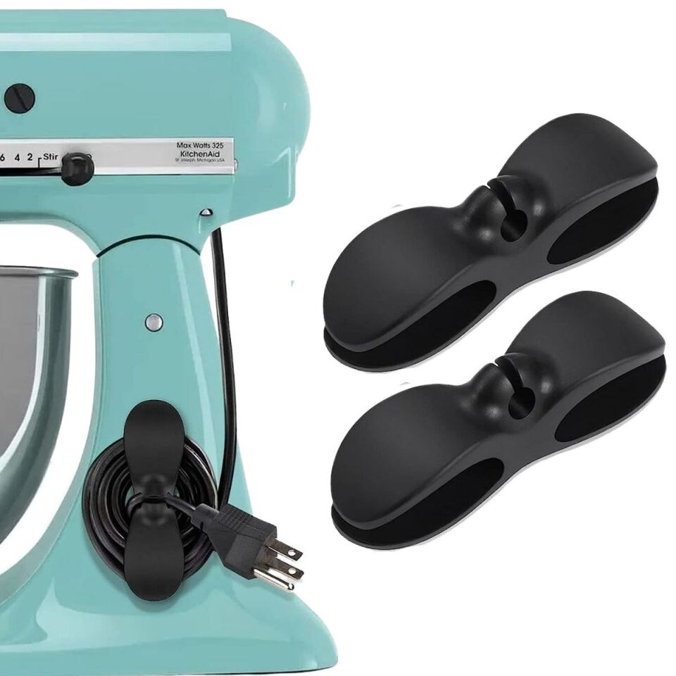 AD 2li Kablo Tutucu Silikon Kordon Sarıcı Kablo Yönetici Klips