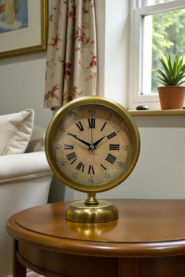 Majestic Time Eskitme 25 x 20 Cm Metal Masa Saati