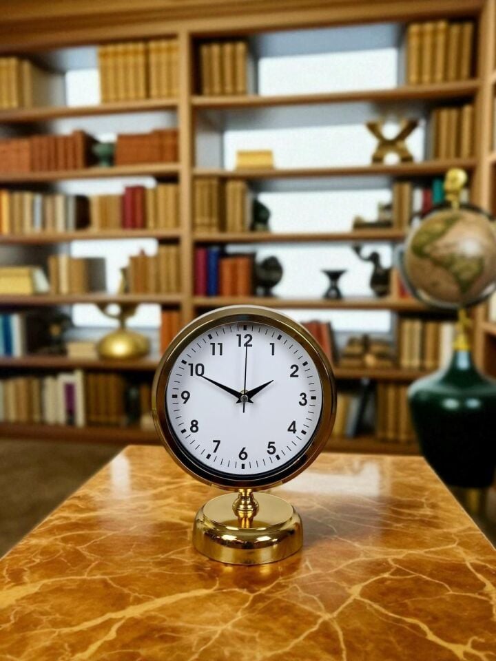 Elegance Gold 25 x 20 Cm Metal Masa Saati