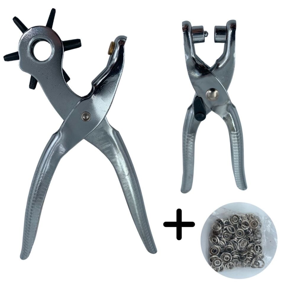 AD 2li Kolay Kemer Deri Delik Açma Delme Aleti Delici Pensesi Delgeç Seti