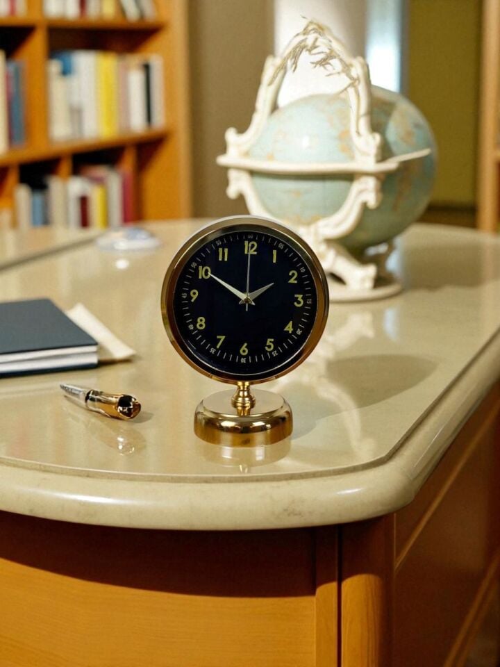 Gold Harmony 25 x 20 Gold Metal Masa Saati