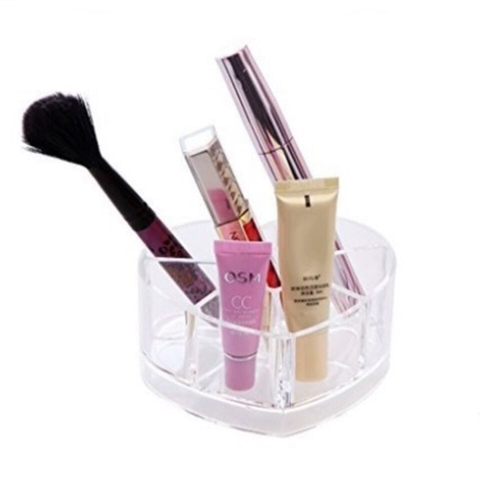 AD Kozmetik Makyaj Malzemesi Düzenleyici Kalpli Akrilik Organizer