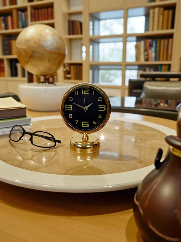 Pure Gold 25 x 20 Cm Metal Masa Saati