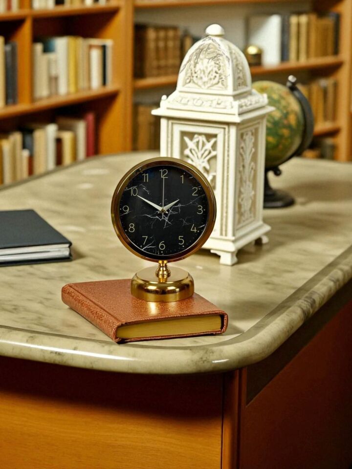 Royal 25 x 20 Cm Gold Metal Masa Saati