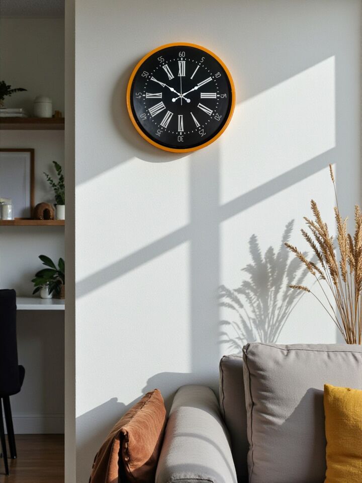 36 Cm Turuncu Dekoratif Duvar Saati