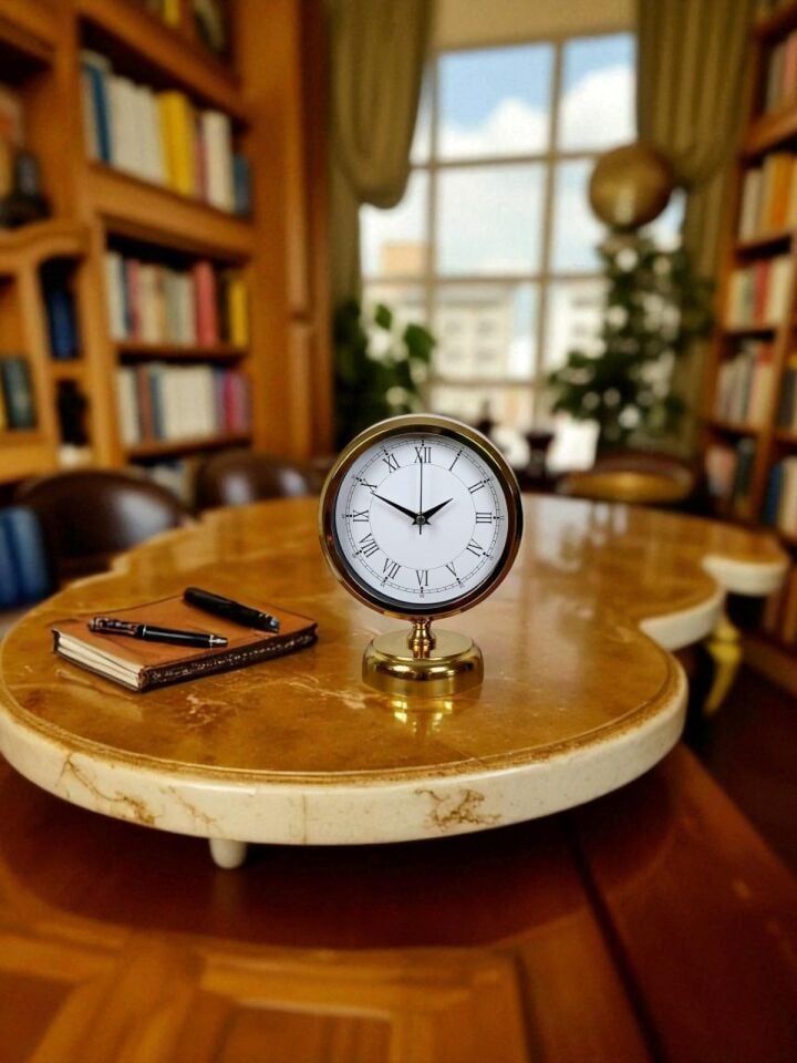 Golden Edge 25 x 20 Gold Metal Masa Saati