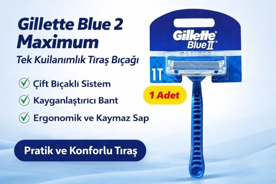 Gillette Blue 2 Maximum Tek Kullanımlık Tıraş Bıçağı 1 Adet