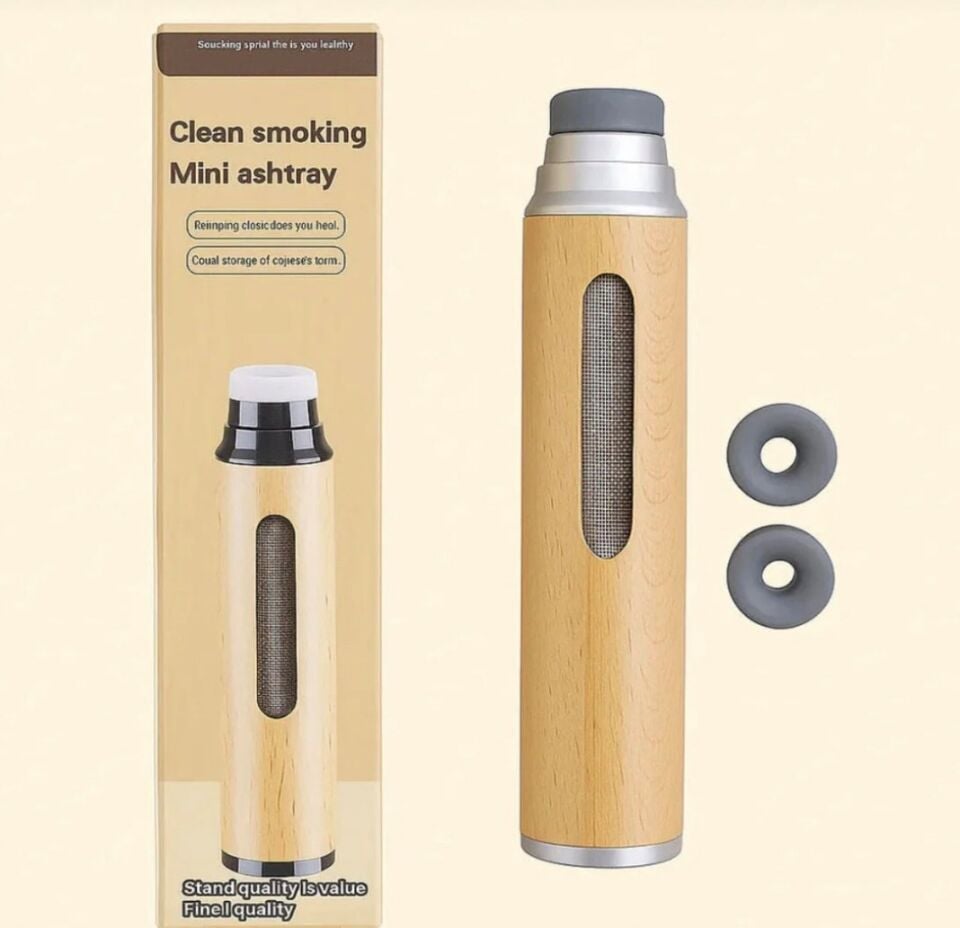 Lüks Kayın Ağacı Araç Sigara Tutucu. Portatif Duman Küllük, Kül Dökülmez. Şık ve Dayanıklı