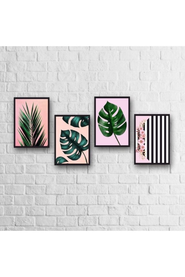 4 Parça Çerçeve Görünümlü Ahşap Tablo